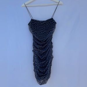 80’s Rock N Roll Leopard Spaghetti Strap Mini Bodycon Dress